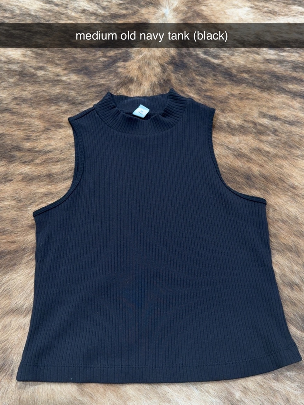 Old Navy Black Ribbed Mock Neck Tank